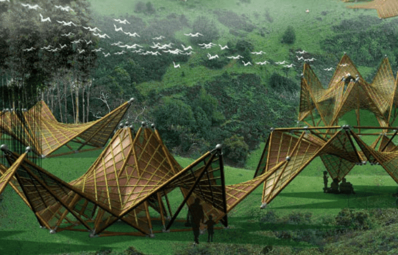 emergency shelters constructed of bamboo